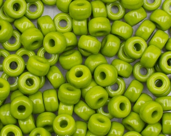 6304 (10g)   - 2/0 Matubo Opaque Wasabi Seed Bead - Large Hole Czech 2/0 Czech Opaque Wasabi Green Seed Beads