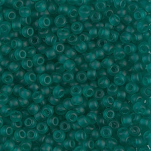 Seed Beads - Matte Transparent Teal - 8/0 Miyuki 8-2405F Round Rocaille Seed Bead - 16 grams (1465)