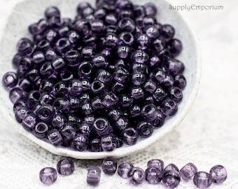 Miyuki 6/0 Transparent Amethyst Seed Beads, Miyuki 6-157 Transparent Amethyst 6/0 Seed Beads, 4967R  (15g)