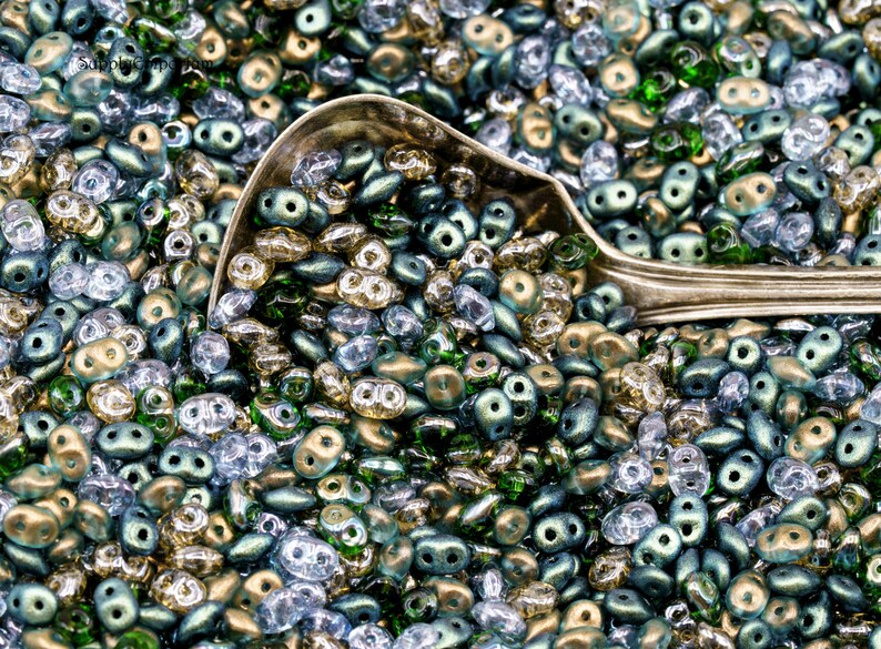 Superduo Bead Mix, Exclusive Czech Glass Superduo Bead Mix, 2 Hole