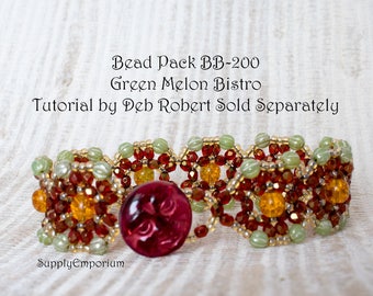 Bead Packs, DIY Bracelet, Beaded Bracelet Supplies, BB-200 Bead Pack Green Melon Bistro Bracelet