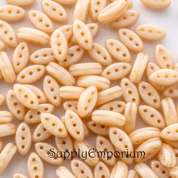 Cali Bead 3 hole Bead Czech Cali Bead Beige Cali Bead 3 Hole Oval