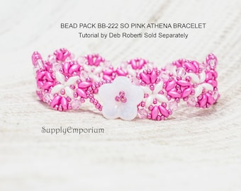 Bead Packs, Bracelet Pack, Beaded Bracelet Supplies, Bead Pack BB-222 So Pink Athena Bracelet