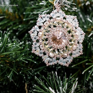 BEAD PACK 170 Whisper Noella RIVOLI Ornament, Tutorial by Deb Roberti Sold Separately, Christmas Ornament Bead Pack