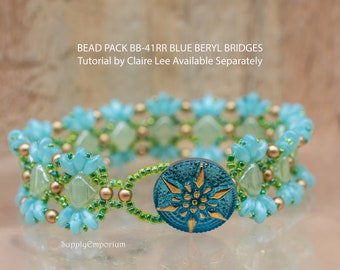 Bead Packs, Bracelet Pack, Beaded Bracelet Supplies, PLEASE READ Note Before Purchase Bead Pack BB-41RR Blue Beryl Bridges