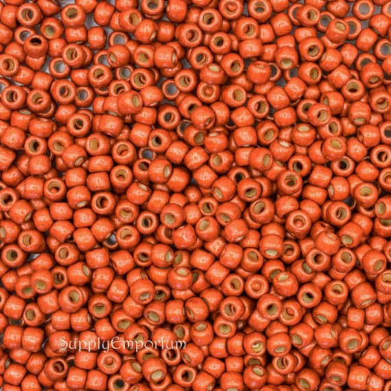 Saffron Orange TOHO Seed Beads size 11o Permafinish Galvanized Saffron