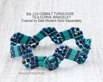 BB-226 - Bead Pack for Cobalt Turquoise Bracelet, BB226, From Tila Curve II Tutorial by Deborah Roberti Sold Separately, BB-226 Tila Curve