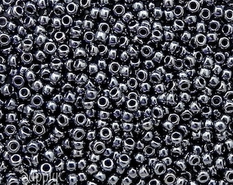 11/0 Miyuki Gunmetal Seed Beads - Miyuki 11/0 Seed Beads - Miyuki 451 Gunmetal 11/0 Seed Beads - Gunmetal Gray, 2823, 10 Grams