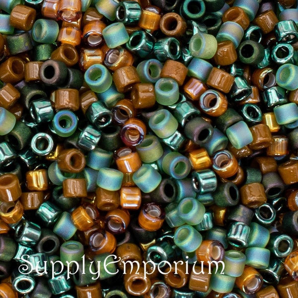 Mix66 Wooded Forest 11/0 Miyuki Delica Seed Bead Mix, Exclusive Wooded Forest Delica Mix 66, 5 Grams