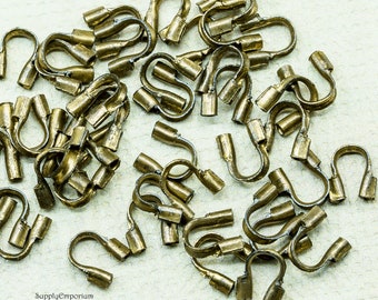 2593F (50)   Antique Brass Wire Protectors, Antique Brass Wire Guards