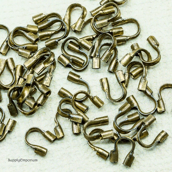 2593F (50)   Antique Brass Wire Protectors, Antique Brass Wire Guards