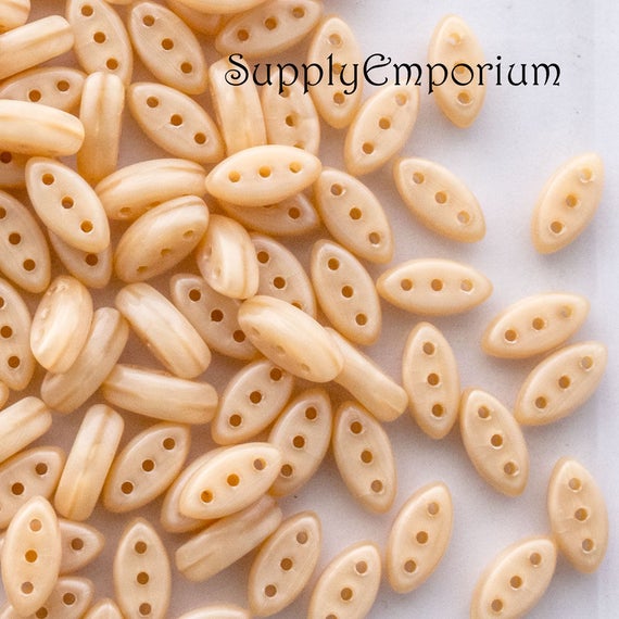 Cali Bead 3 hole Bead Czech Cali Bead Beige Cali Bead 3 Hole Oval
