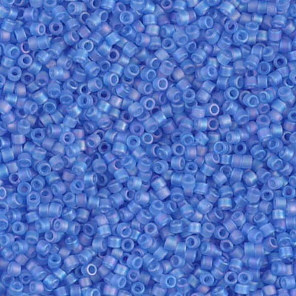 DB1285 - 11/0 Miyuki Delica Seed Beads  - Matte Transparent Azure Blue AB Delica 1285 - Delica DB-1285, Delica 1285 - 5 Grams