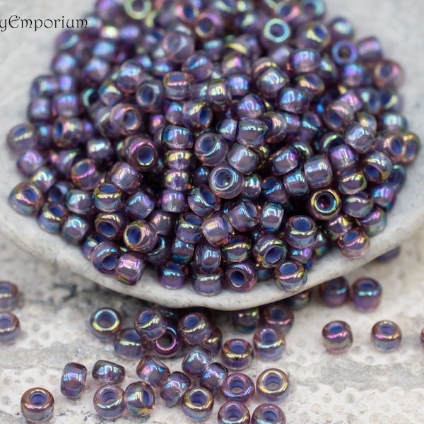 3342RA (15g)   Miyuki 8/0 Lined Light Amethyst AB Seed Beads, Miyuki 8-360 Lined Light Amethyst 8/0 Seed Bead