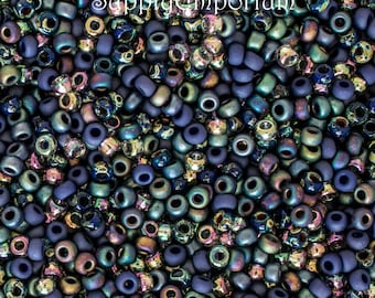 Exclusive 11/0 Miyuki Seed Bead Mix, 11/0 Miyuki Rocaille Seed Bead Mix - Blue Jeans 11/0 Round Seed Beads, 5470  (10g)