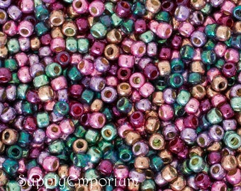 Seed Bead Mix, Glass Beads, Mixed Brand Seed Beads Exclusive Spring Garden 8/0 Toho Bead Mix, 5127 (15g)