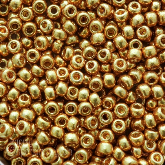 Miyuki ROUND 15/0 Seed Beads 24KT GOLD PLATED (5 grams tube)