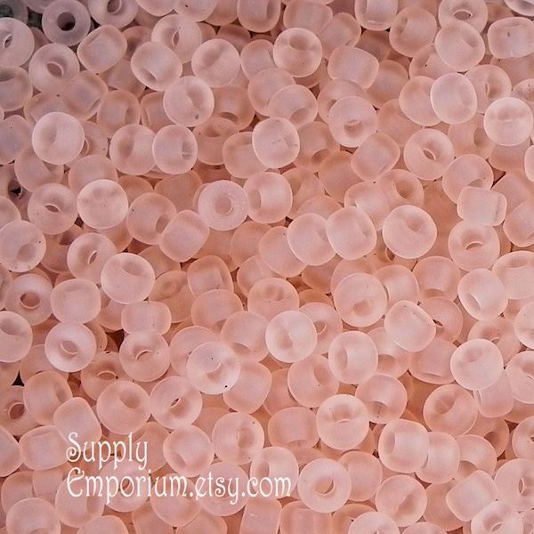 Miyuki Seed Bead - Glass Beads - 6/0 Matte Transparent Light Tea Rose -  Miyuki 6-155F -6/0 Seed Beads, 1972R, 16 grams