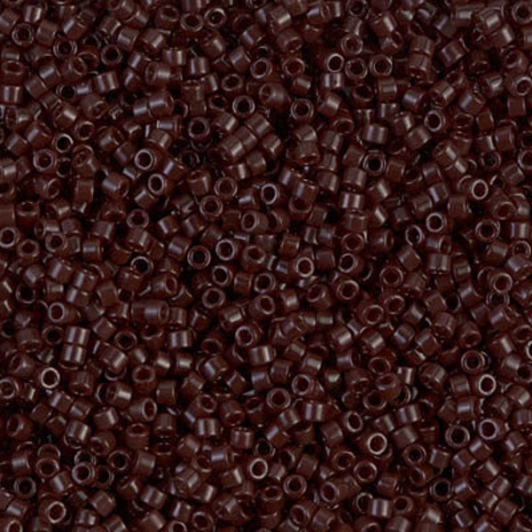 DB734 11/0 Miyuki Delica Seed Beads - Opaque Dark Chocolate - 5 Grams - Delica DB-734 Opaque Dark Chocolate