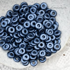 330R (5g)   Pastel Montana Blue O Beads, 3.8x1mm Montana Blue Zero Beads,  Blue Ring Beads 330 R