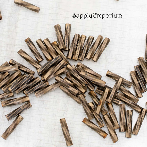 Bugle Bead Dropper Bunch Gold Twisted Beads main image 1