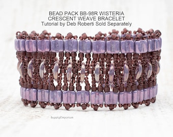 Bead Packs, DIY Bracelet, Beaded Bracelet Supplies, Bead Pack BB-98R Wisteria Crescent Weave Bracelet