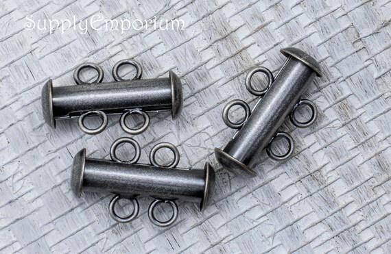 Slide Clasp Tube Clasp 2 Strand Slide Bar Clasp Antique Silver 16mm Tube Clasp 3 Clasps 6589F Etsy Ireland