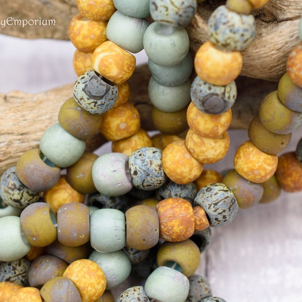 Aged Matte Bonsai Picasso 32/0 Czech Roller Bead Mix, 32/0 Aged Matte Bonsai Picasso Beads, 12 Mixed Beads, 544RO-C9