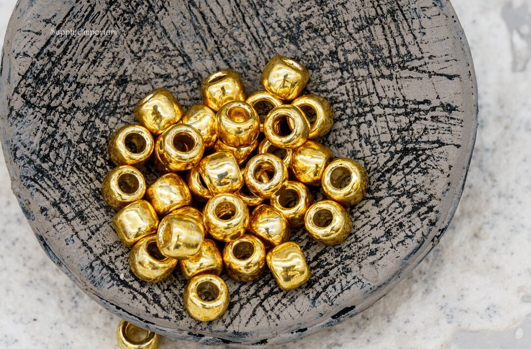 8/0 Czech Seed Bead, Galvanized Metallic Gold* – Garden of Beadin
