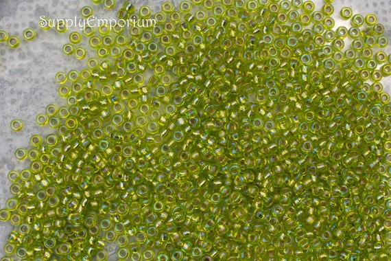 11/0 Perline Miyuki Chartreuse AB foderate in argento, Perline rotonde  Miyuki 11-1014 Chartreuse AB, 4861RR 10 grammi -  Italia