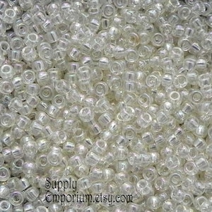 8/0 Crystal Ivory Gold Luster Miyuki Seed Beads - 15 grams - Miyuki 8-2442 Crystal Ivory Gold Luster Seed Beads, 2046