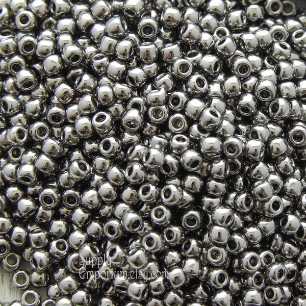 11/0 Toho Nickel Plated Seed Beads - 5 grams - Color 11-711 - Nickel  11-711 11/0 Toho Seed Beads, 2528