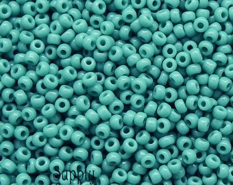 11/0 Miyuki Opaque Turquoise Green Seed Beads - Miyuki 11-412 Opaque Turquoise Green 11/0 Seed Beads, 2177  (10g)