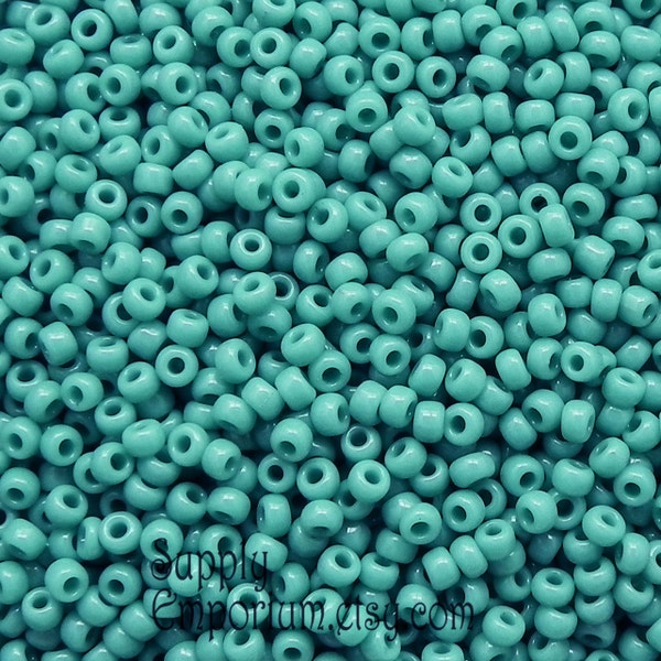 11/0 Miyuki Opaque Turquoise Green Seed Beads - Miyuki 11-412 Opaque Turquoise Green 11/0 Seed Beads, 2177  (10g)