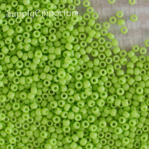 11/0 Opaque Sour Apple Toho Seed Beads, 11/0 Sour Apple Green Toho Beads, 10 Grams, 11/0 Green Sour Apple Toho Beads, 5194