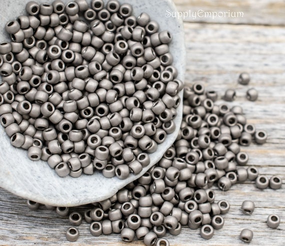 8/0 Toho Frosted Antique Silver Seed Beads Toho 8-566 Metallic Antique  Silver Frosted Toho 8/0 Seed Beads, 1667 10g 