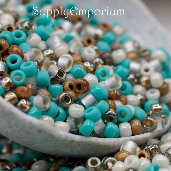 7078, Exclusive 8/0 Beachfront Mixed Brand Seed Bead Mix, Beachfront 8/0 Mixed Brand Seed Bead Mix, 15 Grams