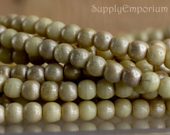 4608 (50)   - 4mm Ivory Mercury Druk Beads - Ivory Mercury 4mm Smooth Round Druk Bead - Ivory Druk Beads