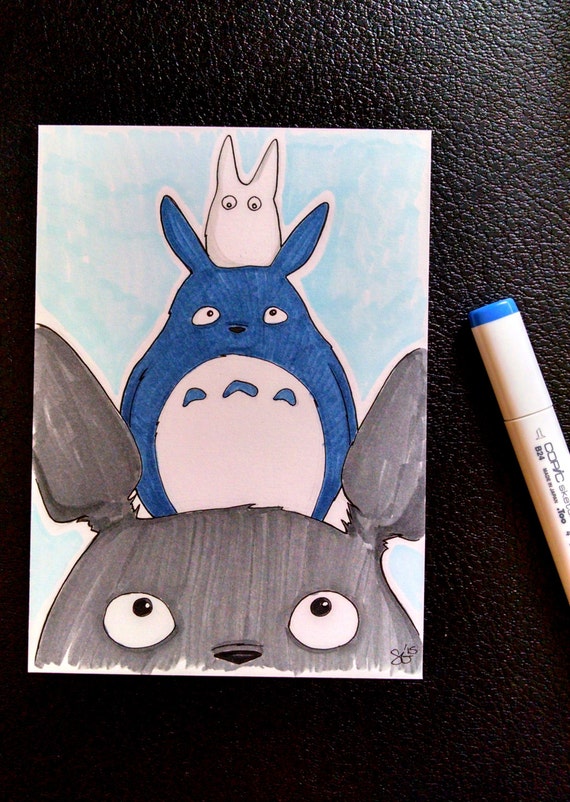 Totoro en uit origineel Marker tekenen My Neighbor Totoro | Etsy Totoro sweater | Etsy