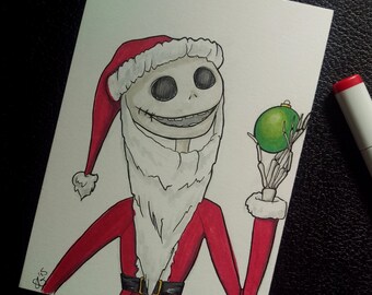 Dibujo con marcador de Jack Skellington/Pesadilla antes de Navidad/Disney/Tim Burton/Navidad