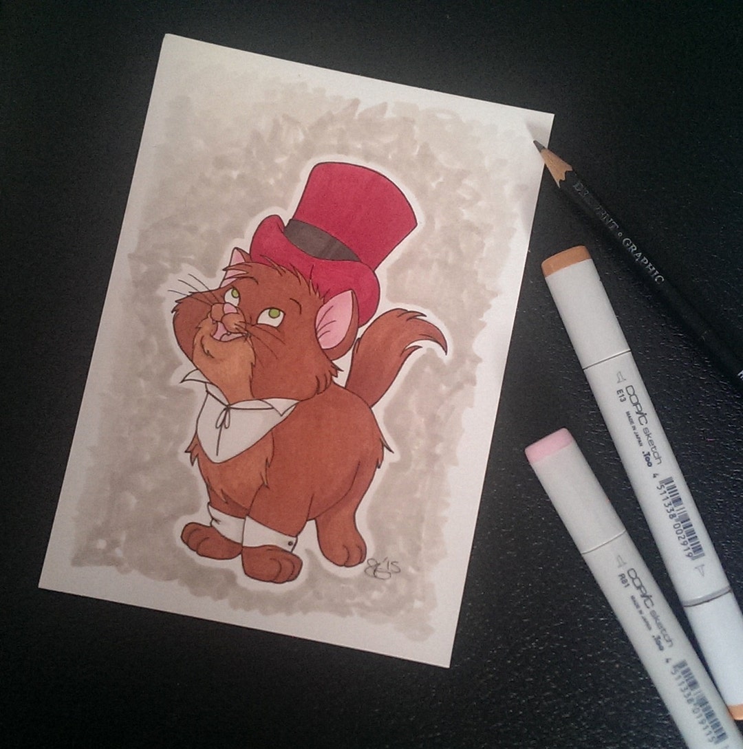 Cat R Waul Original Marker Drawing/aristocats/fievel/fievel Goes West ...