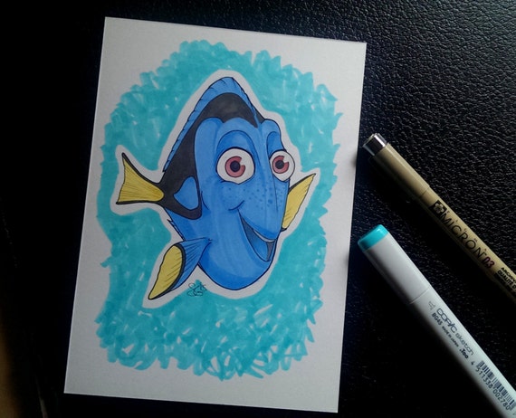 Dory Marqueur Original Dessin Finding Nemo Disney Pixar Etsy Dory Marqueur Original Dessin Finding Nemo Disney Pixar Etsy