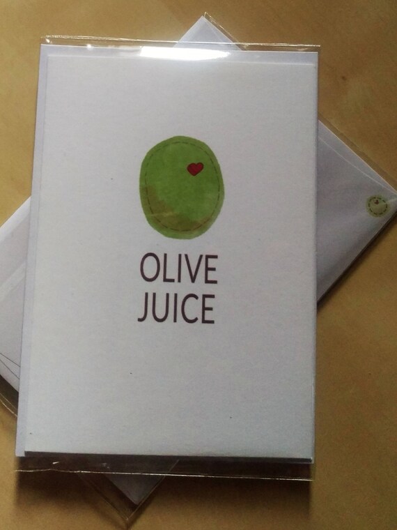 Olive Juice valentines Card Etsy