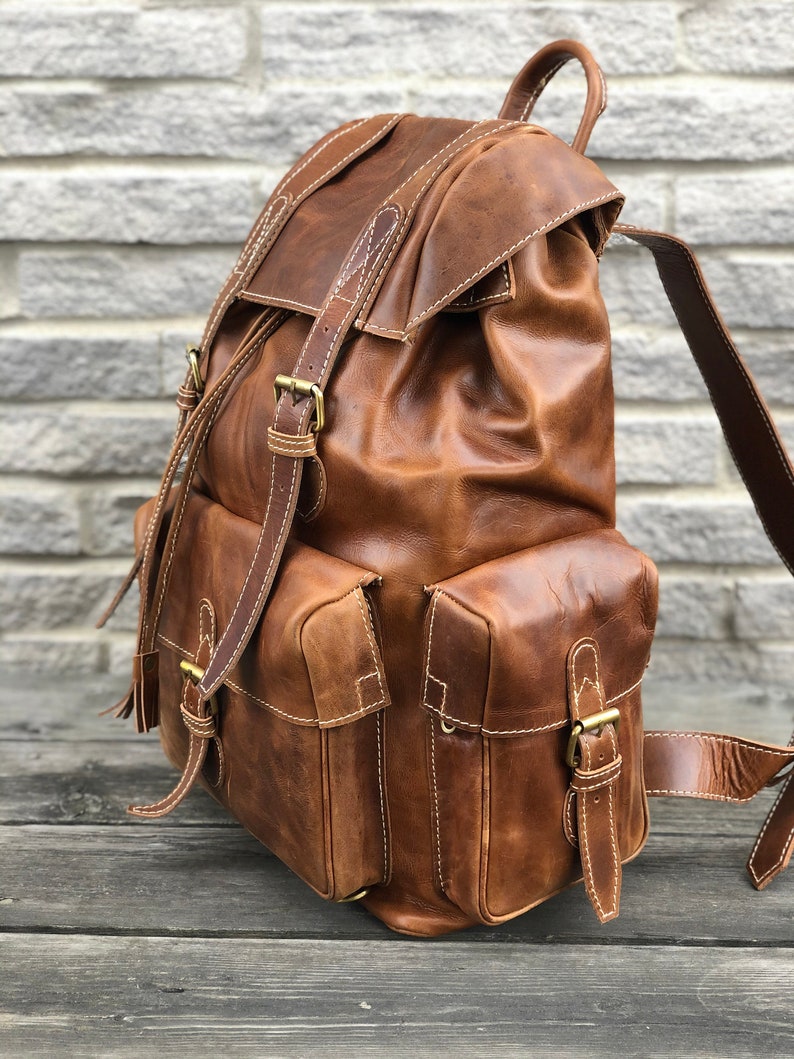 Extra Large Innovative Leather Hiking Backpack Travel - Etsy