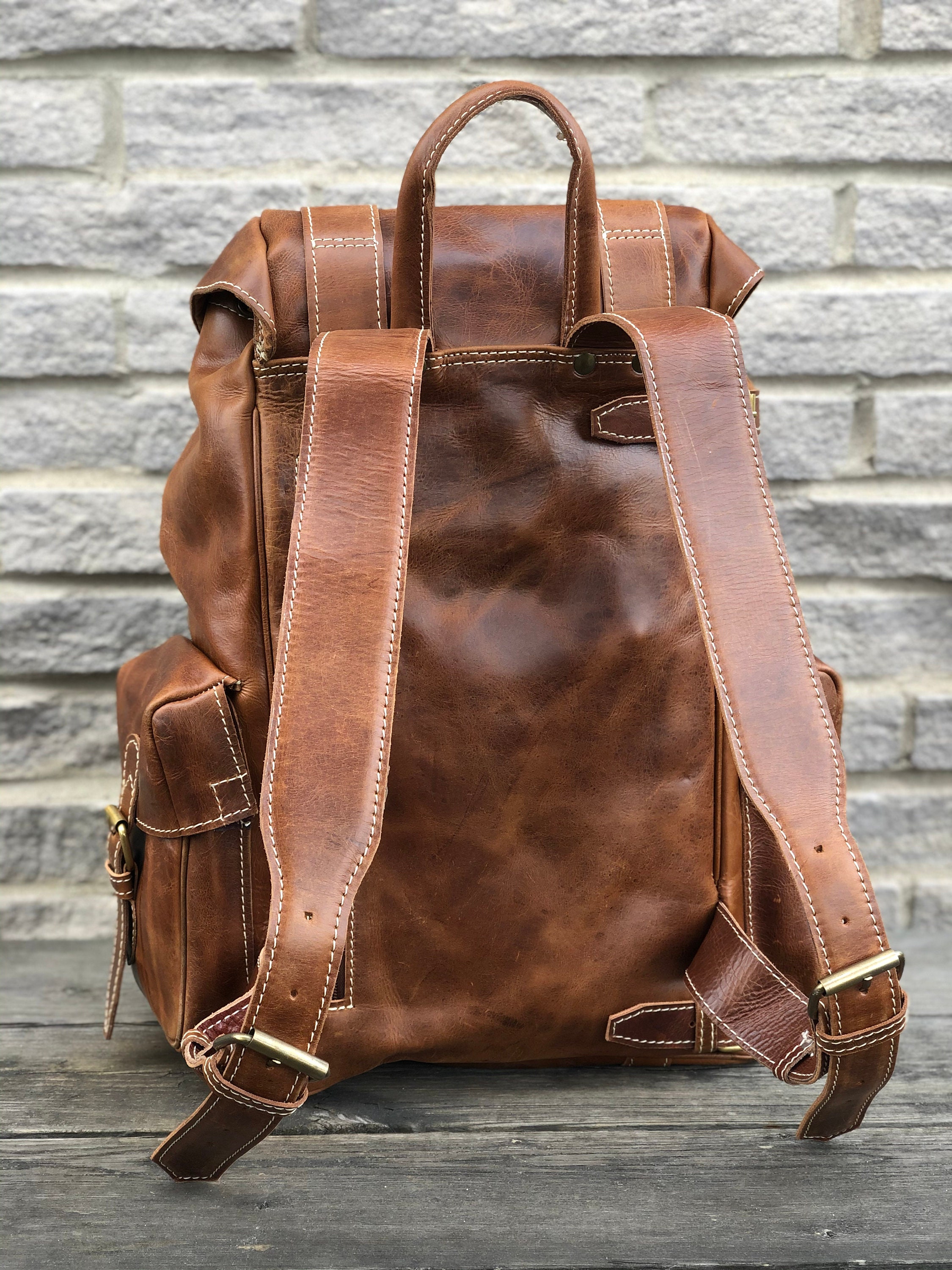 Extra Large Innovative Leather Hiking Backpack Travel Etsy Canada