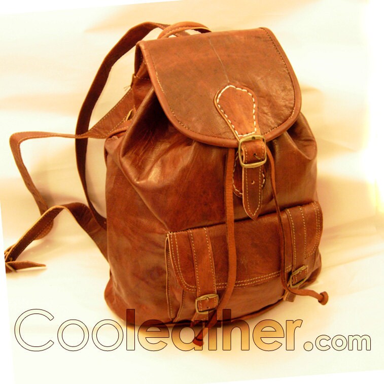 Handmade Dark Brown Leather Backpack Etsy