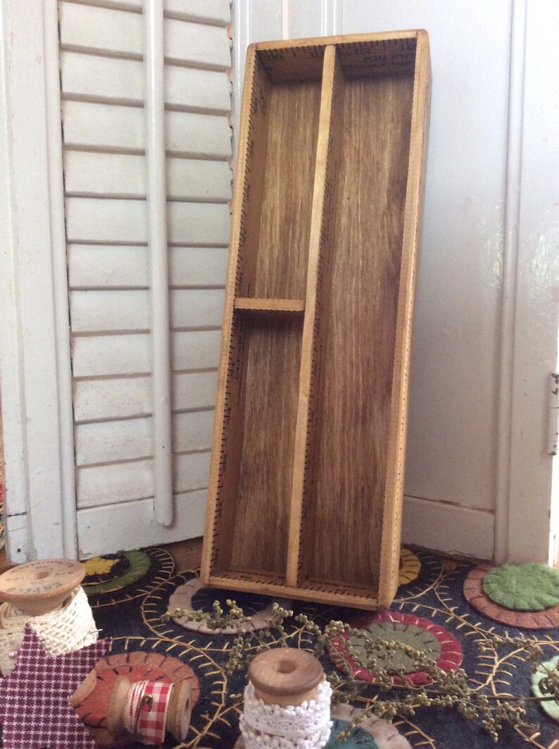 Sewing Notions Ruler Box 3 Section Storage Desk Storage Box | Etsy