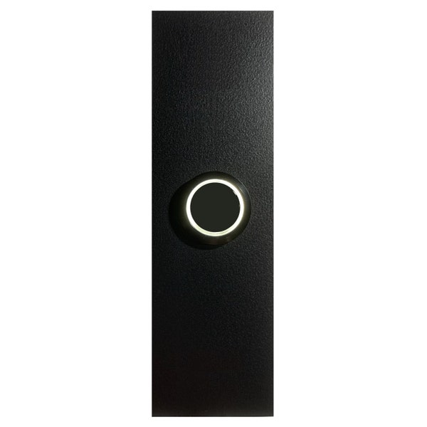 Modern LED Doorbell in Black Aluminum Panel