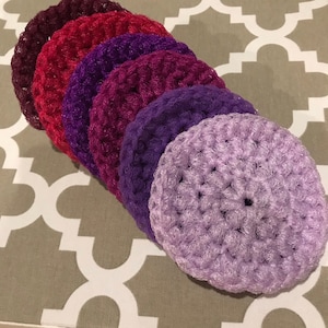 Dish Scrubbies. SET OF 6 - Purple Berry Mix! Crochet Nylon Dish Scrubber. Great housewarming or wedding shower gift.