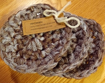 Cinnamon Roll Crochet Dish Scrubbies - Set of 3 Nylon Net Swirl Scrubbers